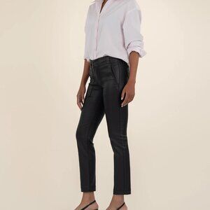 Kut From The Kloth Reese Coated Ankle Straight Leg  BLK Size 4